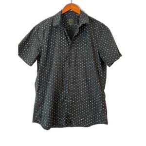 A|X Armani Exchange Men's M Short Sleeve Button Up Shirt Black Alphabet Print